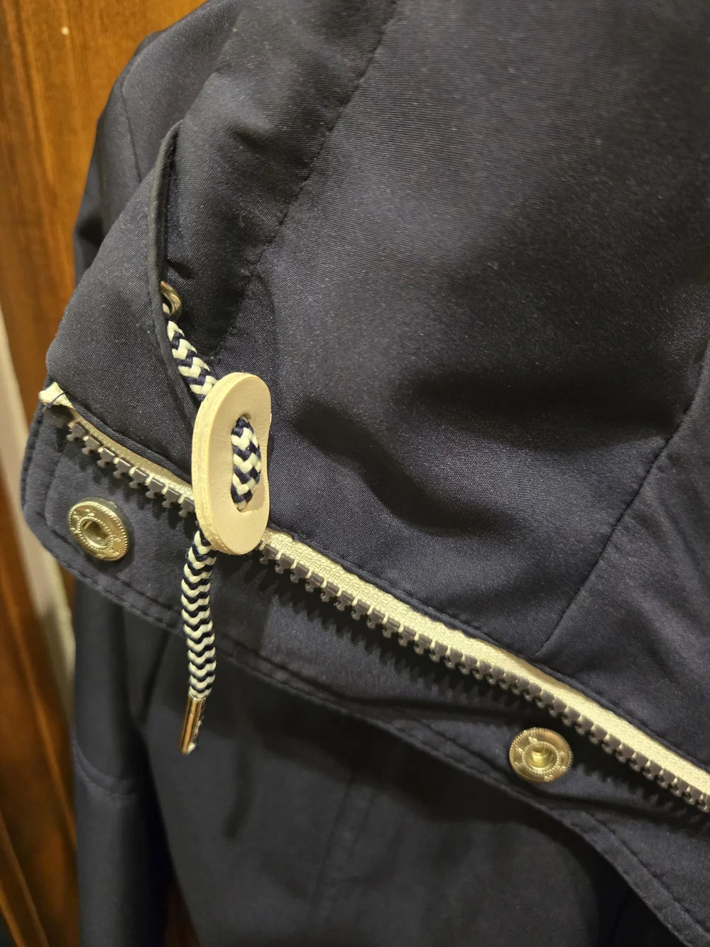 Jessica Simpson Navy Hooded Anorak with Contrast Zippers - Picture 3 of 8